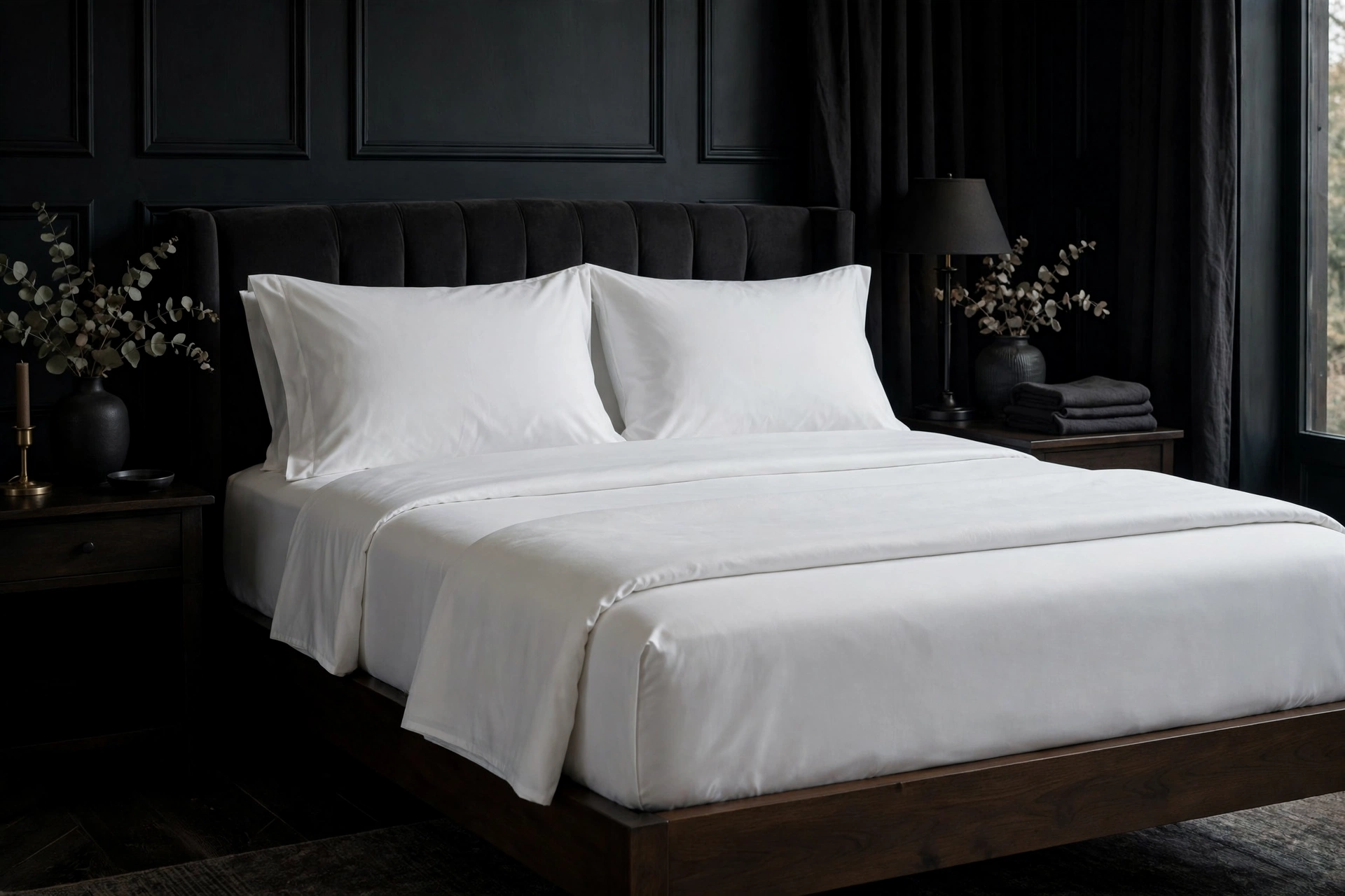 MAAS Apparels monogrammed sateen bed set with monogram embroidery