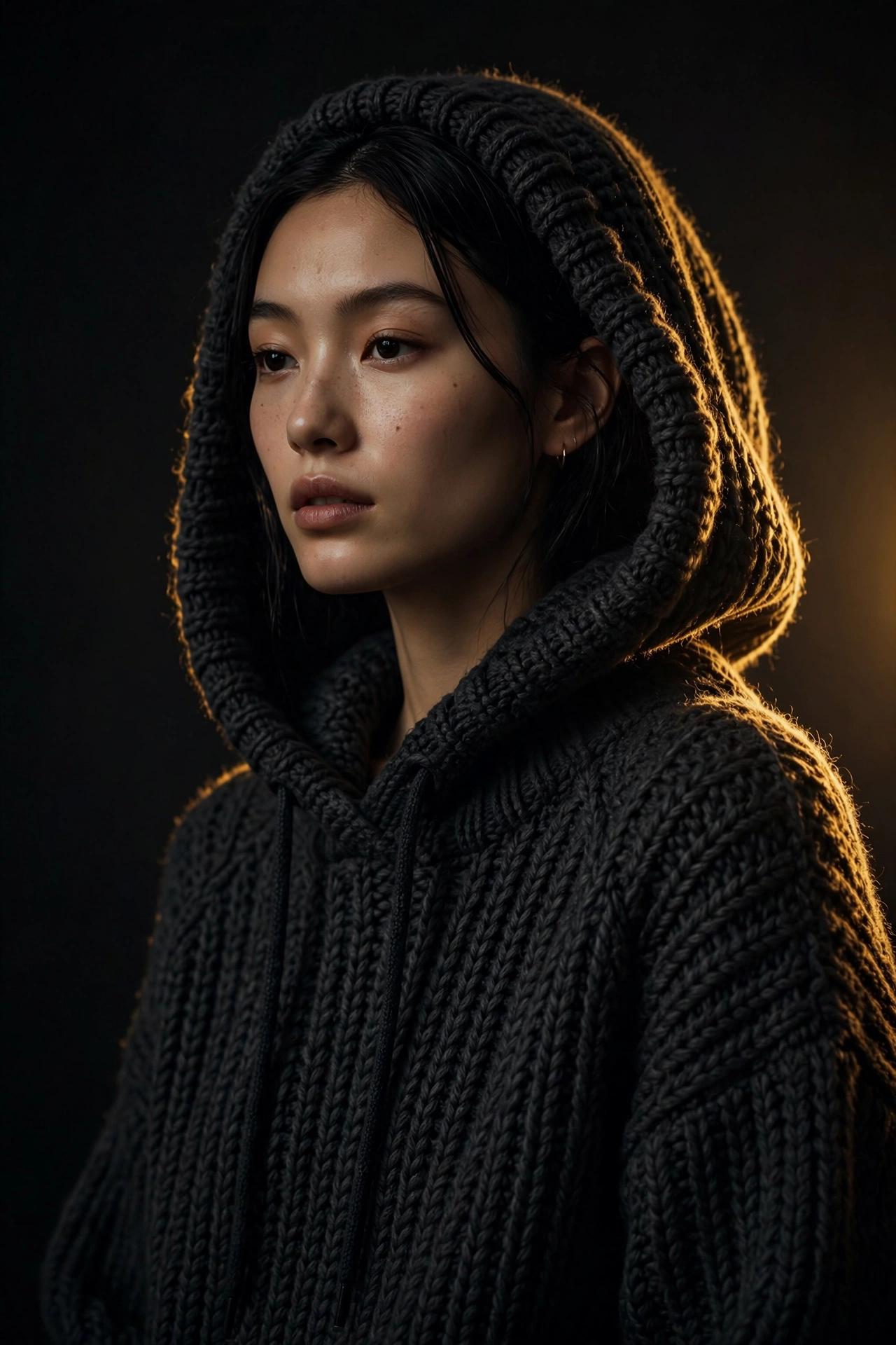 Model wearing the MAAS Apparels premium knit hoodie in charcoal