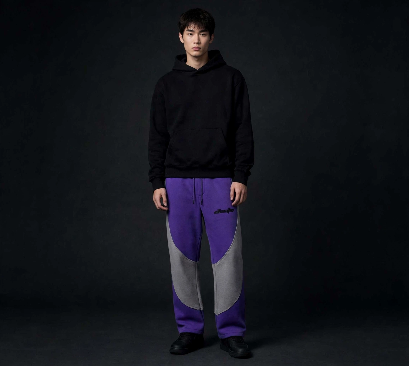 Model wearing a MAAS Apparels fleece wide-leg trouser — Knits collection